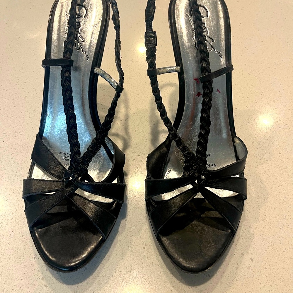Carlos Santana Black Braided Heels